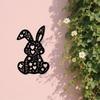 1pc Black Floral Bunny Metal Wall Art, Bohemian Decor for Living Room Bedroom Bathroom Indoor Outdoor, Easter Spring Gift