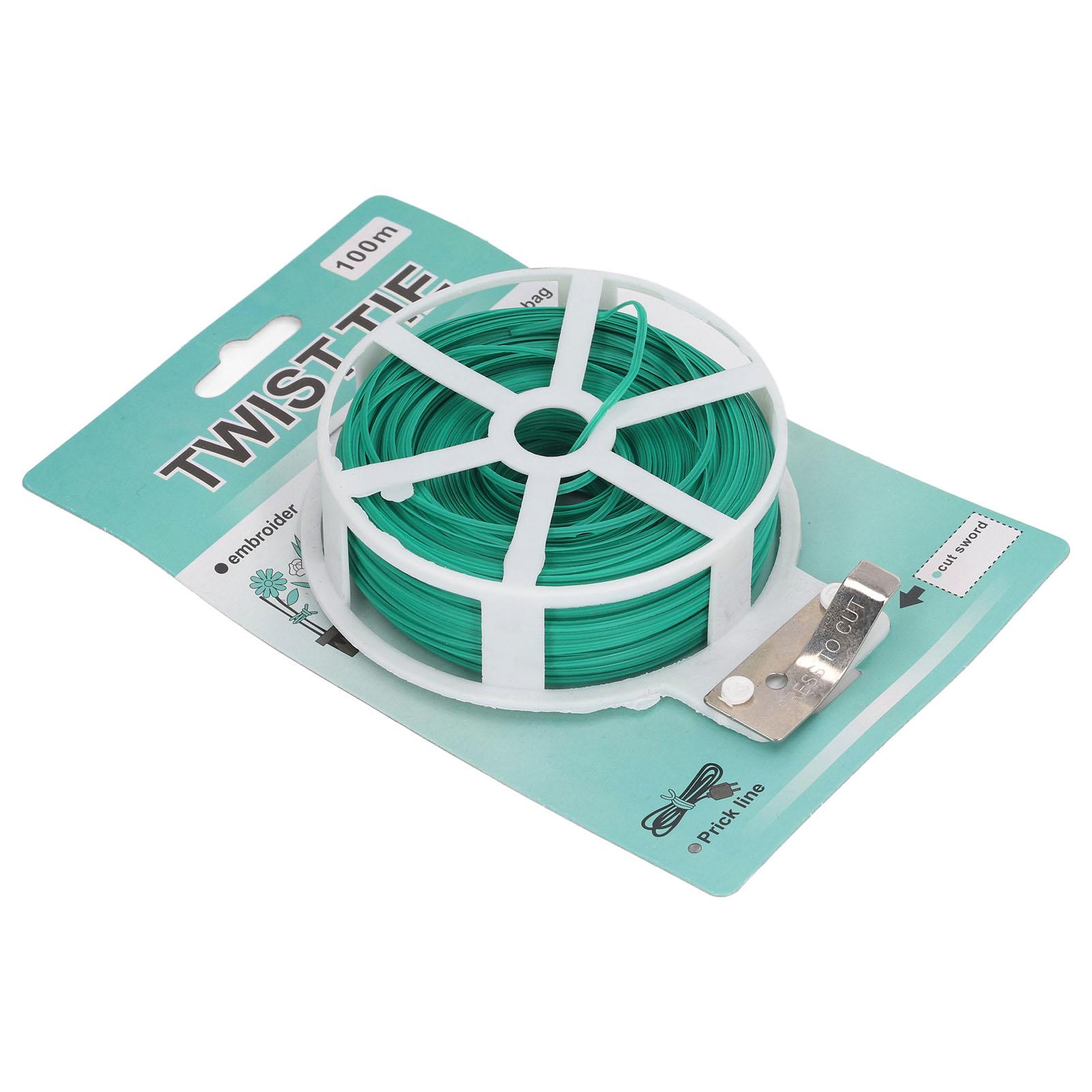 

Twist Tie Plant Cable Support Twine 100m PE Tool with Cutter for Garden Horticulture