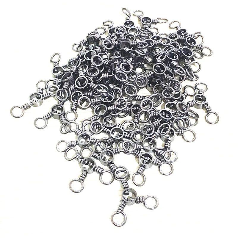 100pcs Swivels Fishing 3 Way Barrel Crossline Swivels Rolling Tackle Fishing