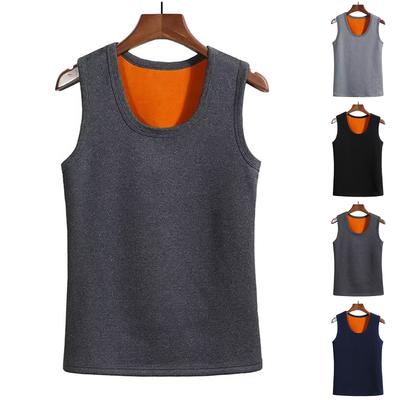 Herren Winter Fleecegefütterte Thermische Tanktops Warme Basisschicht Westen Unterhemd