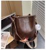 Korean Style Retro Square Bucket Bag - Versatile Large Capacity Crossbody for Women