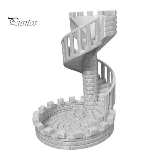 

Dice Tower Замок Dice Rolling Tower з підносом Рольова гра Retro DND Dice Rolling Tower і піднос для RPG Настільні ігри Dice Аксесуар срібний