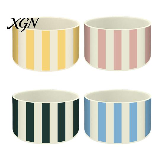 Durable Silicone Boot for Ice Cups Striped Cup Cover, Elastic Protective Sleeve, Waterproof Non Slip Easy Clean Sleeve Commuting Protector, Base Cover