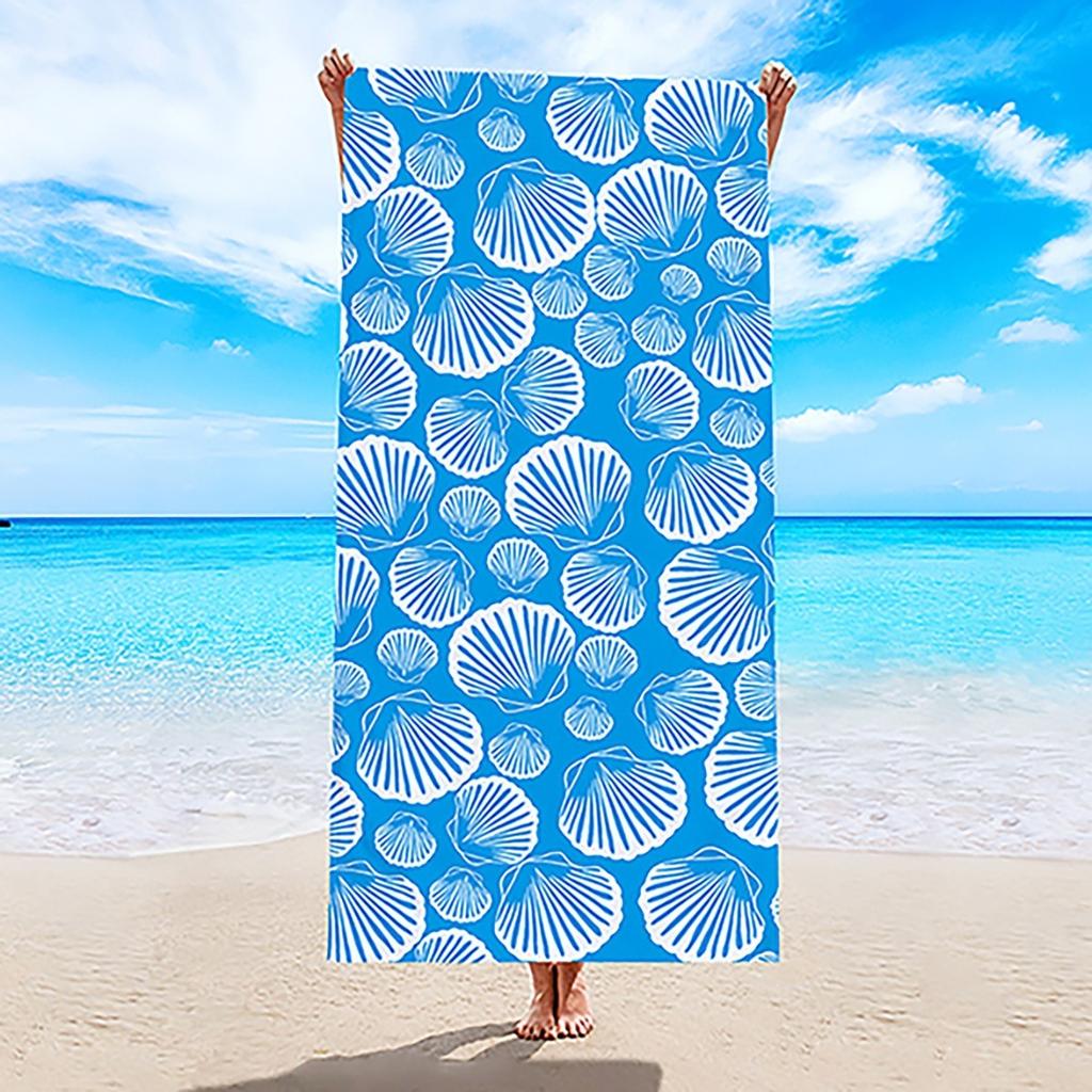 Blaues Blumen-Mikrofaser-Strandtuch Übergröße Schnelltrocknend Sandfrei Badetücher Groß Leicht Schwimmdecke Badebekleidung