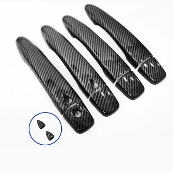 Carbon Fiber Car Door Handles Cover Trim For NISSAN KICKS -2024