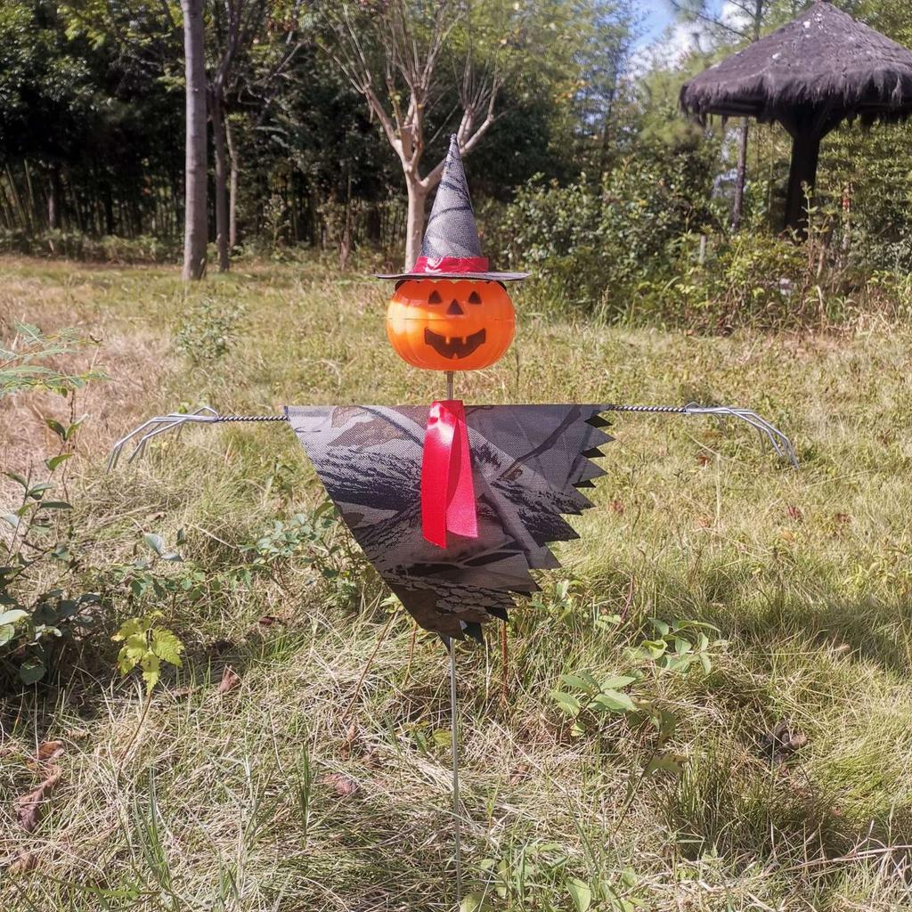 Halloween Pumpkin Head Scarecrow Ground Pile Layout Props Ornaments Decoration