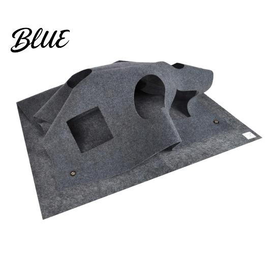 Filz-Tunnel für Katzen mit Gucklöchern Verstecklöchern Faltbare Große Interaktive Spielmatte Versteckspiel Spielzeug Versteckhöhle Indoor Katzen Beschäftigungsaktivität