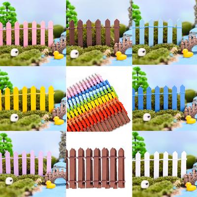 Fairy Garden Decoration Set with Mini Wood Fence and Dollhouse Miniatures