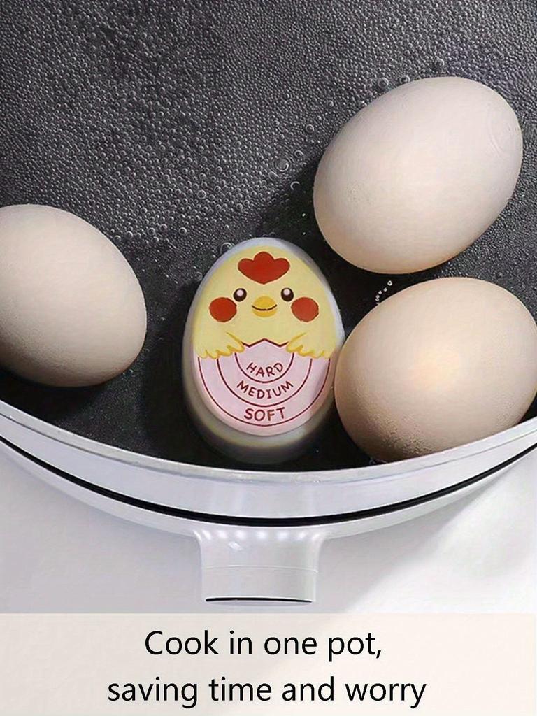 1pc Cute Egg Timer, Hard and Soft Boiled Egg Timer, Color-changing Egg Timer, With Sensitive Indicator, Kawaii Egg Timer Home Kitchen Egg Timer