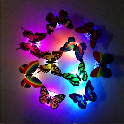 Lampada da notte a LED con farfalla colorata che cambia, decorazione da parete per scrivania per feste, stanze di casa