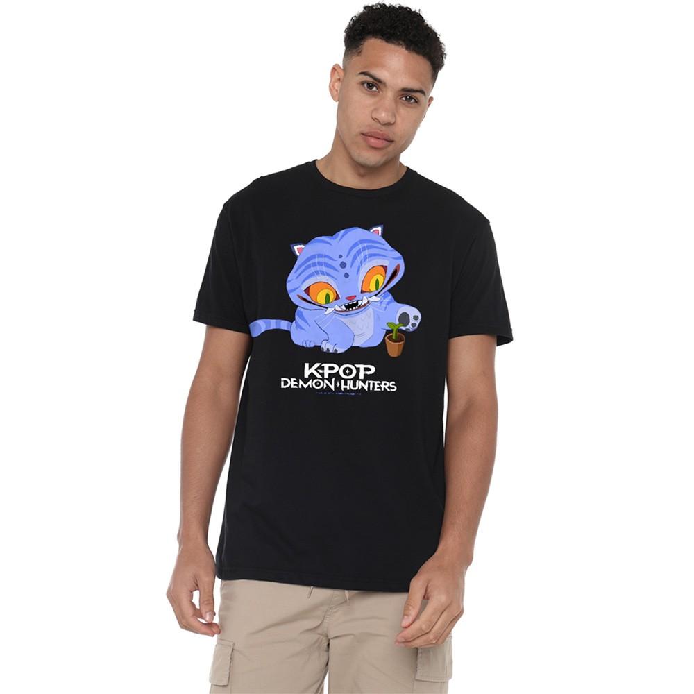 K-Pop Demon Hunters Cute Derpy Tiger Cartoon Unisex T-Shirt Black XXXXL