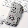 1PC Black Cat Pattern Women's Long Wallet Multi-functional Portable Snap Closure Coin Purse Ideal Gift for Cat Lovers Daily Commute Outdoor Travel