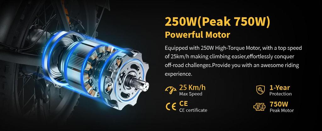 ElekWheels E5 750W Electric Bike - Foldable Fat Tire eBike with Dual Suspension, 50KM Range, LCD Display & Dual Disc Brake