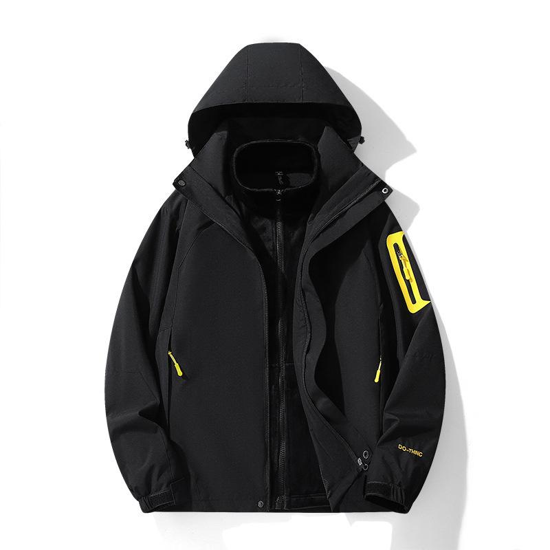 Mian Velvet New Autumn and Winter Jacket for Men Three-in-one Two-piece Jacket for Men and Women