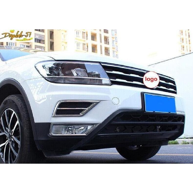 Silver ABS Exterior Front Fog Light Frame Trim For 2017-21 Volkswagen Tiguan New