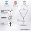 Punk Small Cross Necklace for Men Boys,Hip Hop Pendant Necklace with 50cm Stainless Steel Square Box Chain Gifts