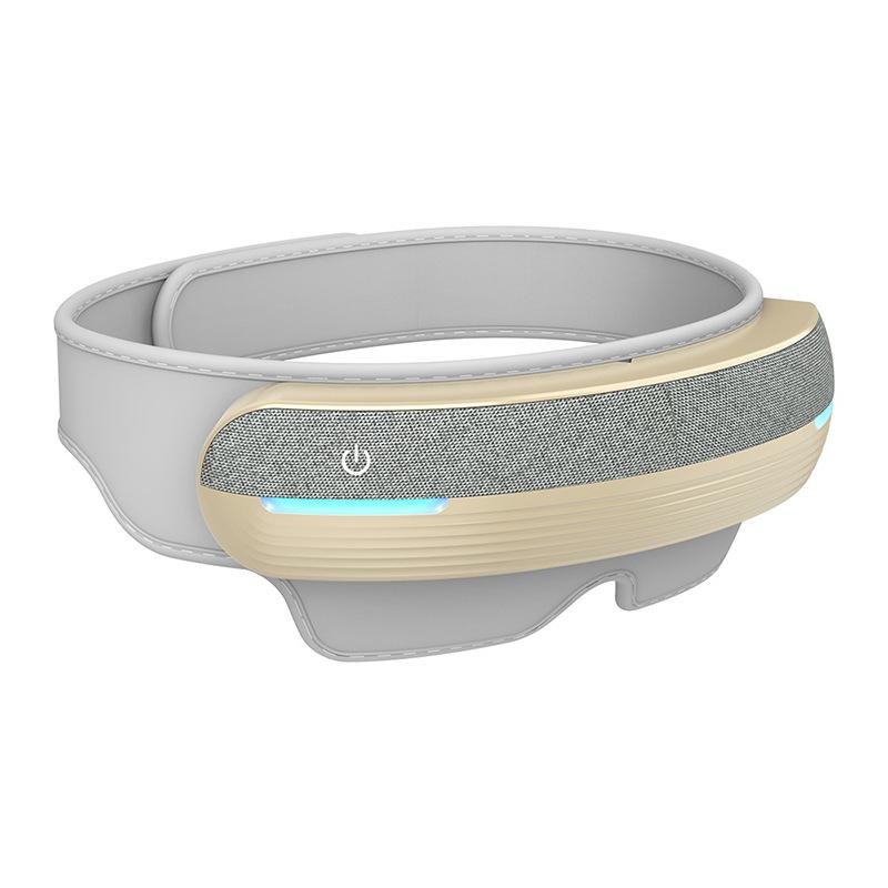 

Массажер для глаз, Плюс Массаж головы и лба с теплом, вибрацией, компрессией для уменьшения напряжения глаз, головной боли, перезаряжаемый, Bluetooth с музыкой серый