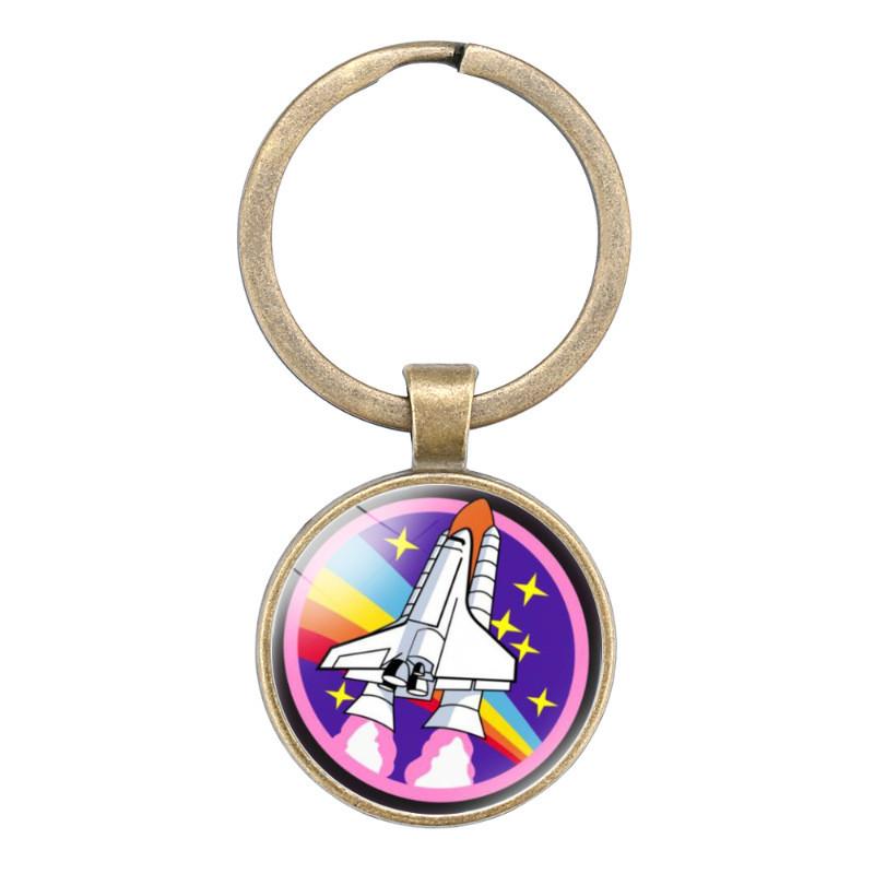 Nasa Logo Enkelzijdige Edelsteen Sleutelhanger Cartoonstijl Gemengd Materiaal Sleutelhanger