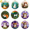 CHENISTORY Wool Felting Paintings 20x20cm Wool Felt Kit With Frame Felting Needles Aniamls Tiger Wool Felt Tool DIY Handwork