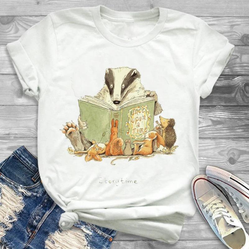 Lovely Style Pet Print T-Shirt Crew Neck Casual Short Sleeve T-Shirt Spring Summer Women's Clothing Fashion Simple Short Sleeve