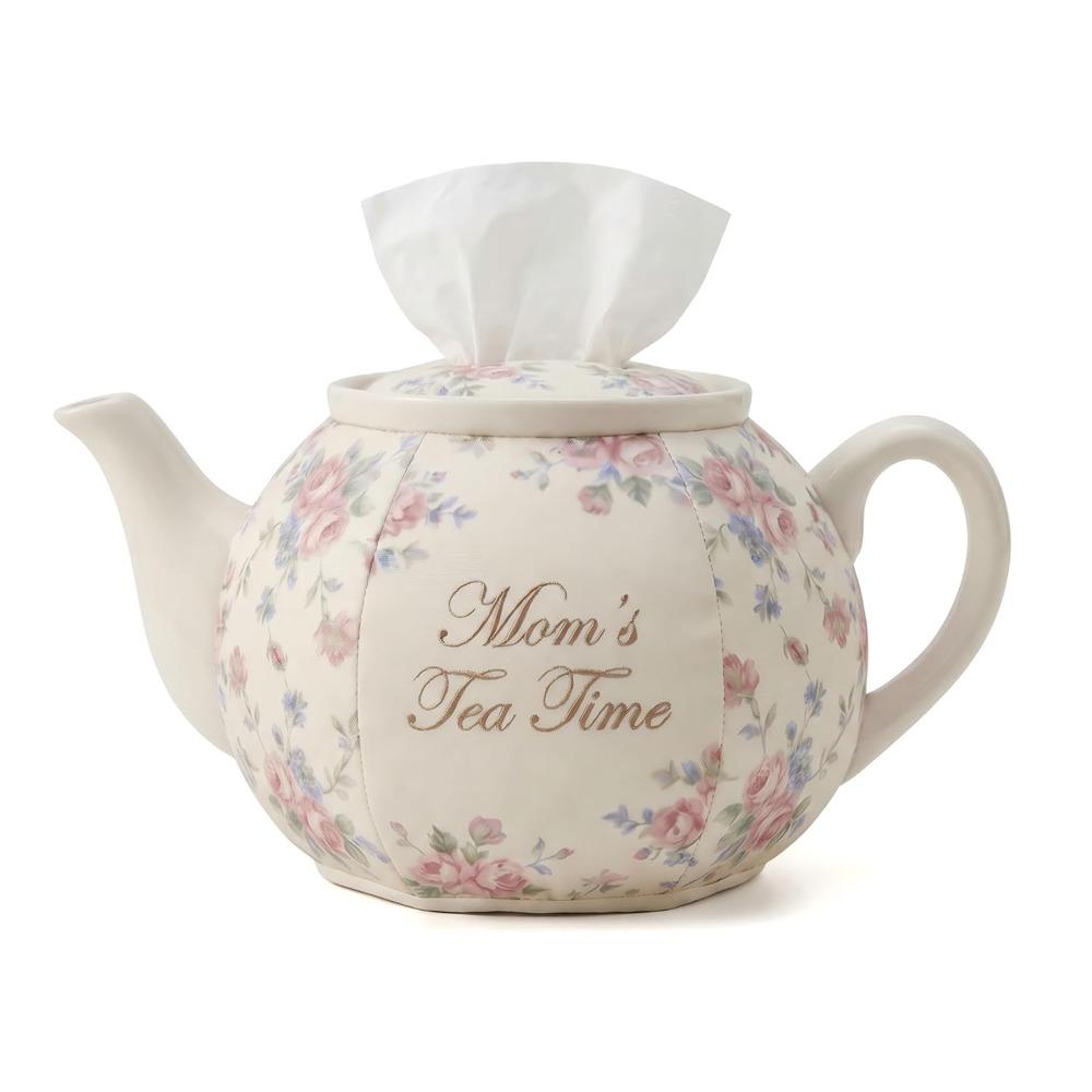 Vintage Style Teapot Tissue Box Cover Floral Fabric Decorative Tissue Box Cover For Grandma
