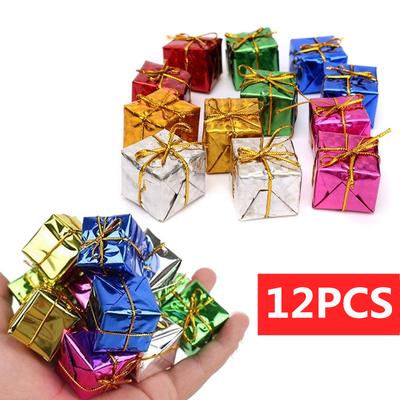 12pcs/lot Christmas Tree Hanging Ornaments Foam Gift Box