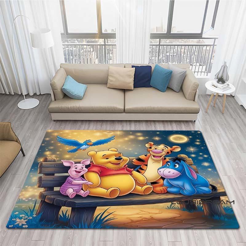 Winnie The Pooh Cartoon Pattern Rug, Bedroom Play Mat, Bedroom Decor Rug, Living Room Rug, Crawling Mat, Gift Rug
