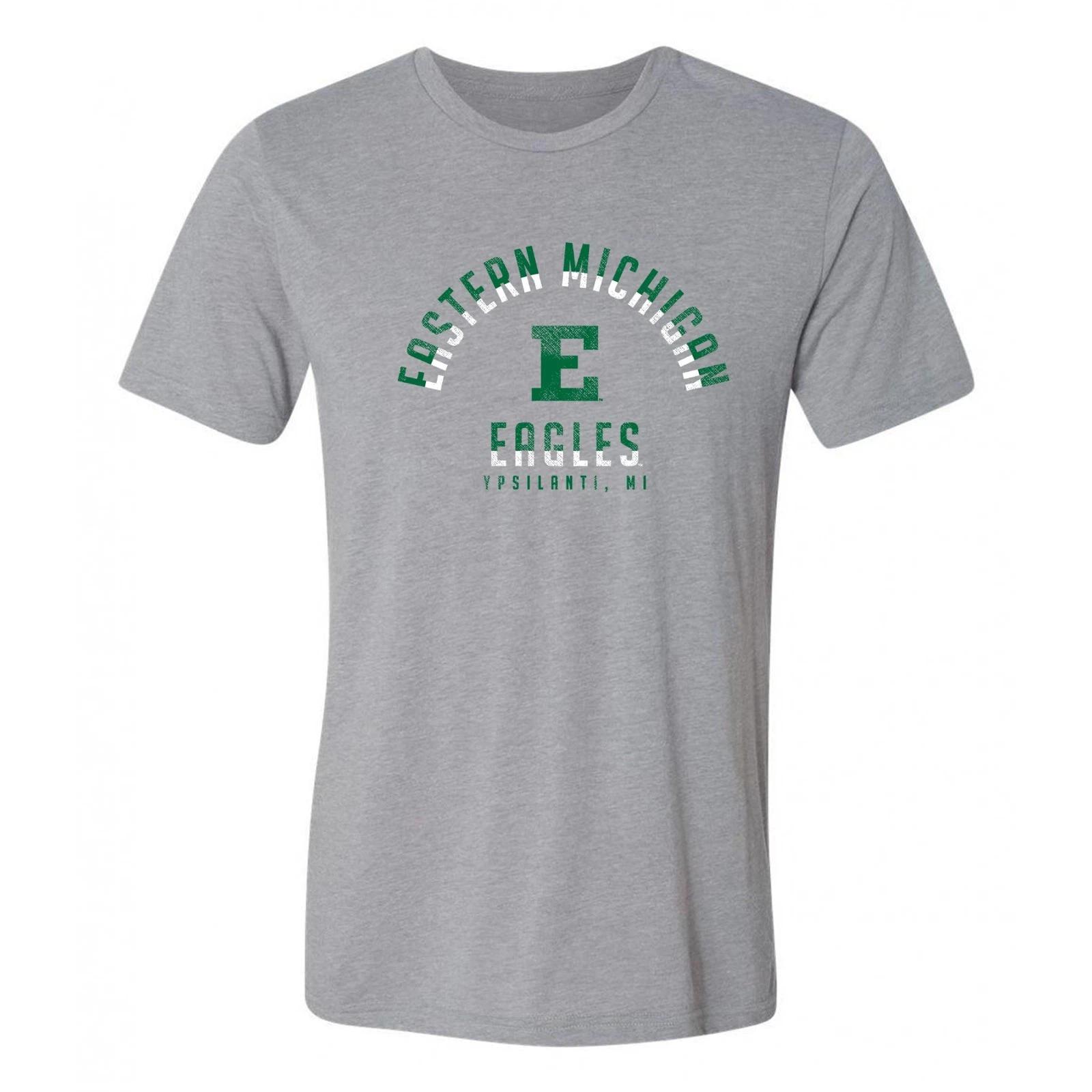 Eastern Michigan Division Arch Canvas Triblend T-Shirt - Athletic Grey Triblend S