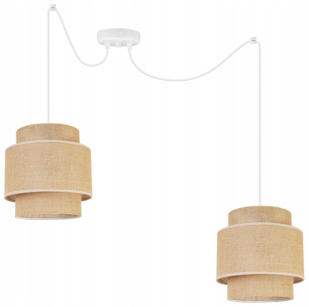 Hanging Lamp, Ceiling Chandelier, Lampshade, Boho Juta