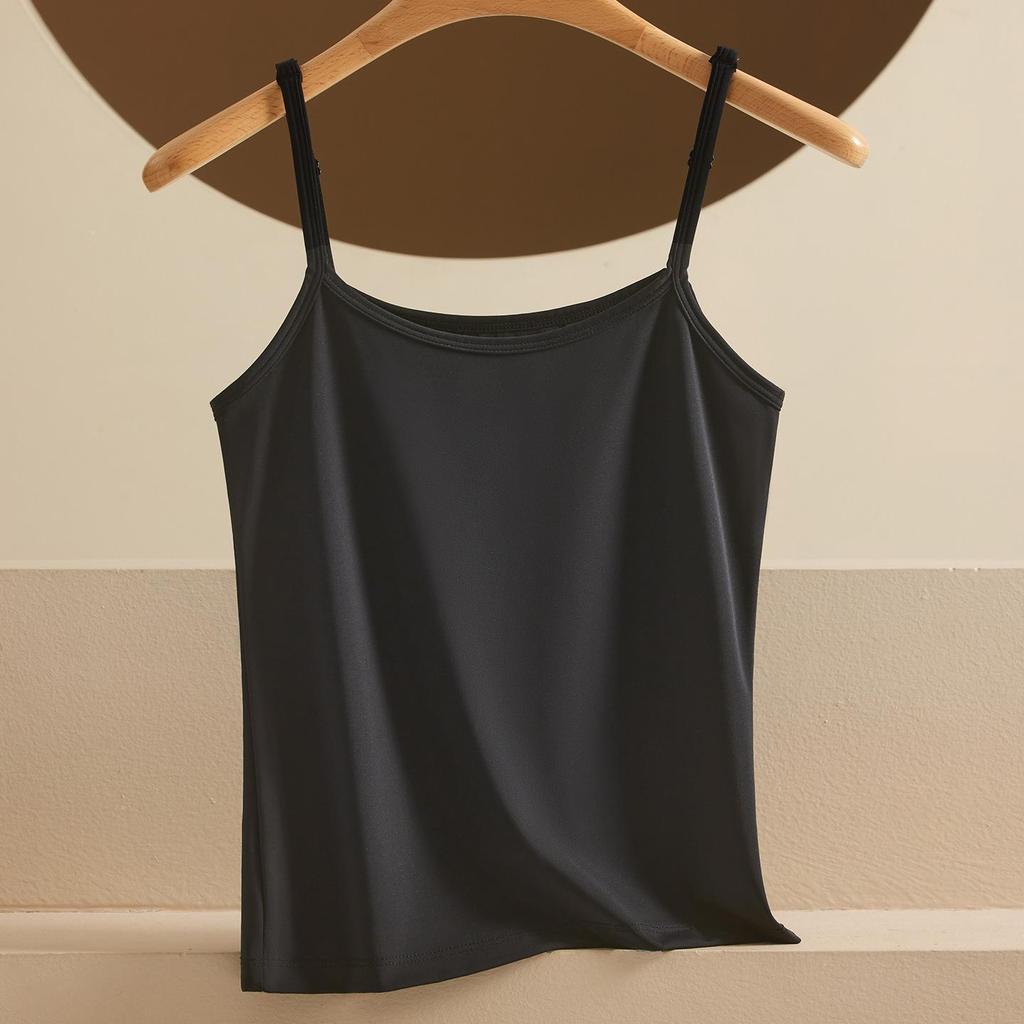 Women's Seamless Ice Silk Camisole Tank Top - Versatile, Slimming, Sleeveless, Plus Size, Lightweight