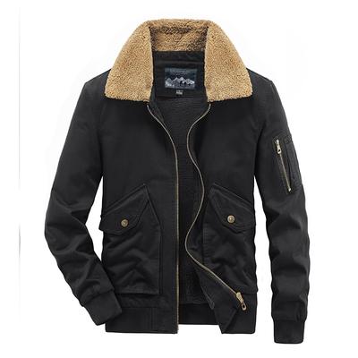 Men's Winter Lamb Velvet Cotton Coat Casual Plus Velvet Thickened Youth Coat Cotton Coat Wool Collar Cotton Padded Jacket