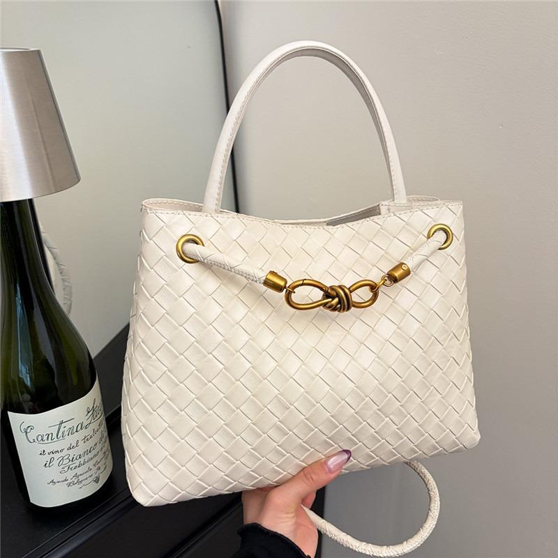 Nouveau mode décontracté tissage simple grande capacité couleur unie texture populaire messenger bandoulière sac à main femmes