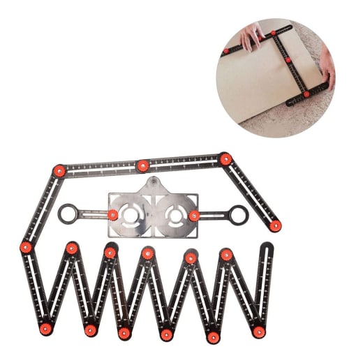 Homyl Folding Ruler, Adjustable Square, Angle Measuring Tool for Carpenters, Multi-Angle Measuring Ruler, Tiling Tool, Folding Square, Measuring Ruler