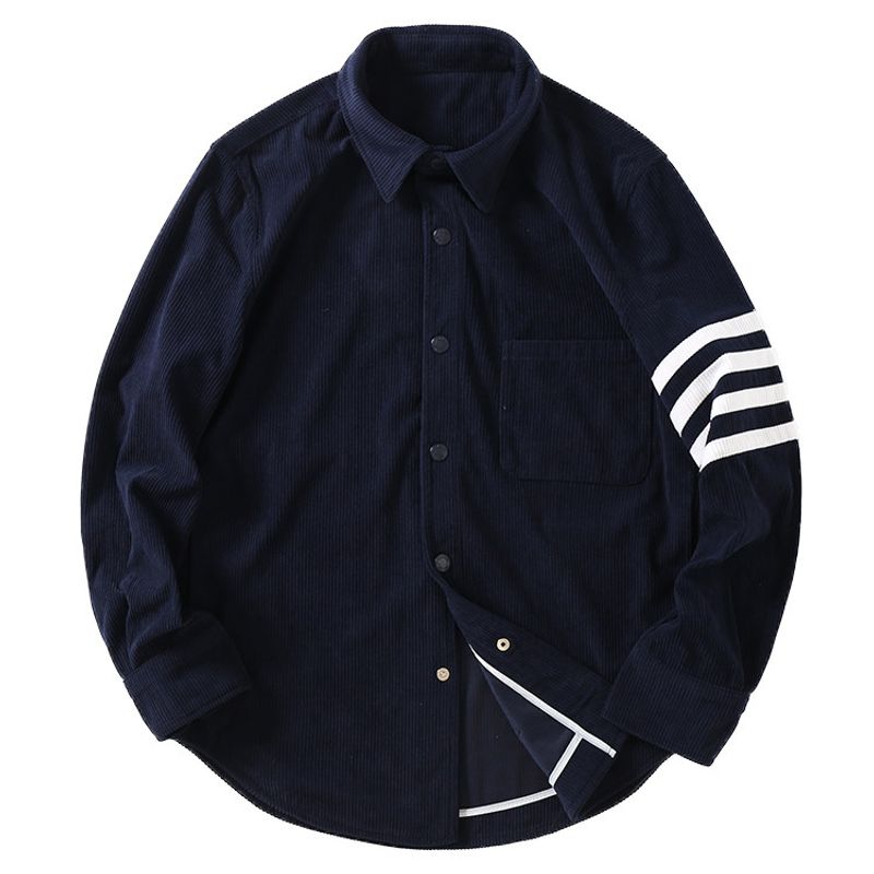 TB Foreign Trade Tail Goods Four Bars Lapel Long Sleeve Shirt