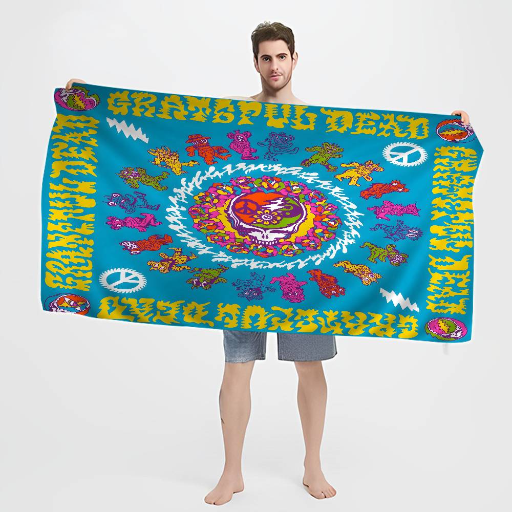 Psychedelic Rock G-Grateful D-Dead Band Big Microfiber Beach Towels Quick Dry Towel Sand Beach Towels Pool Towel for Travel