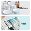 Kitchen Plate Organizer Adjustable Dish Storage Rack Plastic Pot Lid Holders Dishes Draining Storage Holder Kitchen Accessories