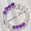 10Mm Retro Natural White Crystal Amethyst Bracelet Basic Commuter Bracelet