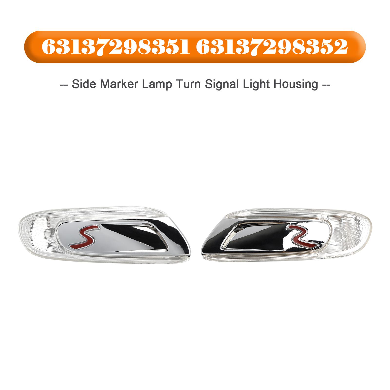 

Pair Side Marker Lamp Turn Signal Light Housing for MINI F55 F56 F57 S 2014-21