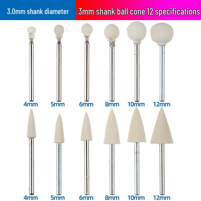 Wool Polishing and Grinding Head for Metal, Gemstone, Glass, and Jade