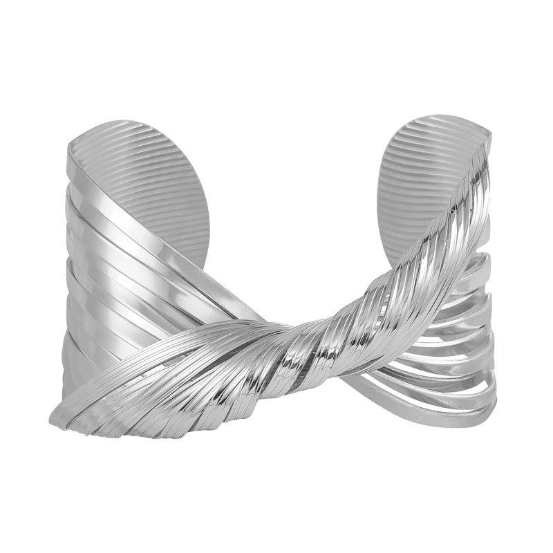 Women's Matte Finish Bold Twisted Line Bracelet - European and American Style, Perfect for Daily Wear