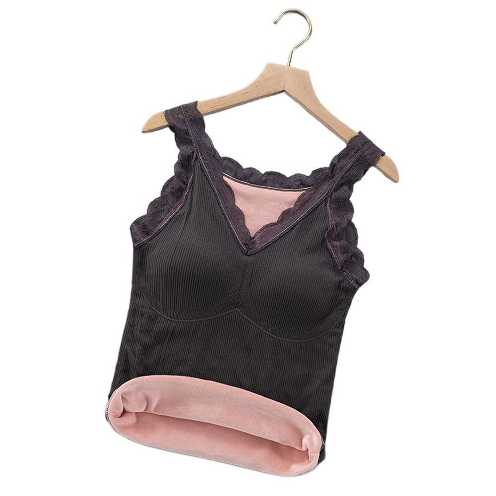 

Удобный облегающий бархатный плюс-сайз зимний холодостойкий танк женское термобелье топы майка