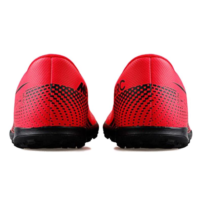 Nike Mercurial Vapor 13 CLUB TF JR Fabric Anti Slip Wear Resistant Low Top Kids' Soccer Shoes Red Black Kids' Sneakers AT8177-606