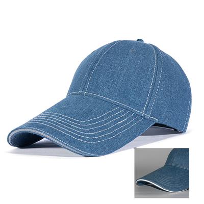 Men's New Trend Denim Baseball Cap Women's Fashion Reflective Strip Design Cotton Fishing Ride Travel Hip Hop Couple Sports Hat