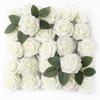 20Pcs Milk White Artificial Flowers Roses Fake Flowers Stem for DIY Wedding Bouquets Decorations Party Garden Home Room Decor