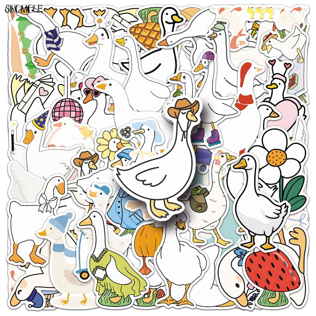 10 30 50Pcs Cute Cartoon Funny Goose Stickers Kawaii Animals Aesthetic Diy Toys Kid Travel Luggage Decal Graffiti Sticker Pack
