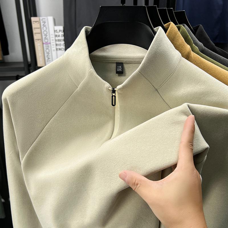 Men's Thermal Fleece Half-Zip Long-Sleeve Hoodie