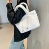 Large Capacity Hasp Bow Velvet Tote Bag Versatile Furry Underarm Bag Soft Shoulder Bag  Party