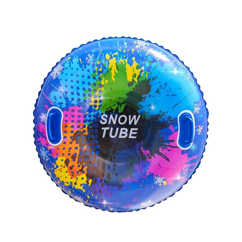 Inflatable Snow Tube Sled with Handles PVC Sledding Tube Thicken Skiing Tubing Folding Snow Sled Skiing Accessories