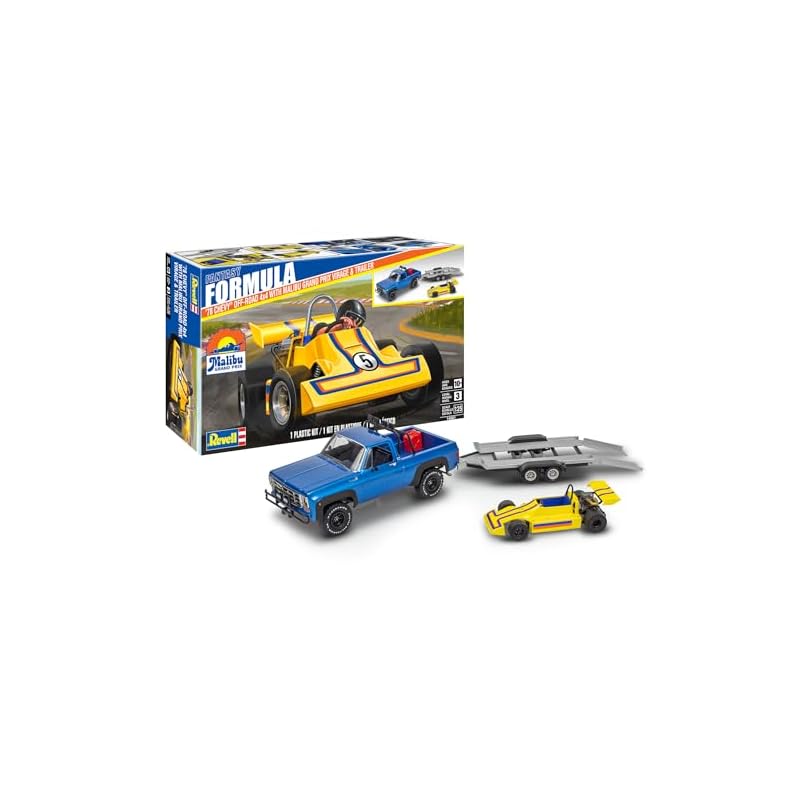 Revell 14581 '78 Chevrolet Off-Road 4x4 Malibu Grand Prix Village with Trailer, 1:25 Scale, 77-Piece, Skill Level 3 Model Building Kit