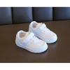 Children's white sneakers for boys and girls, spring soft-soled shoes, new student sports shoes, white girls' shoes